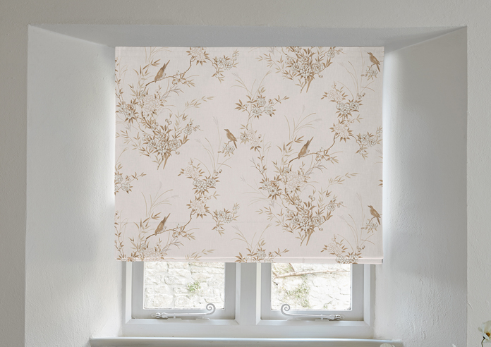 Shabby Chic by Rachel Ashwell Bird Chinoiserie, Pink Tan - Twist&Fit Roman Blind - Image 3
